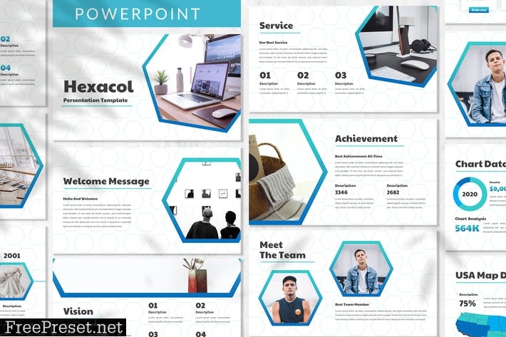 Hexacol - Business Powerpoint Template JHCKHQG