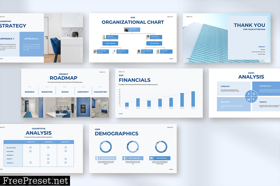 Hexion - Blue Minimal Chart Business Presentation ASY6VHN