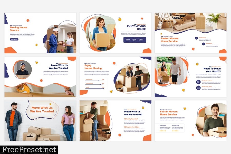 Hive - Moving House Service PowerPoint Template LCBUHGC