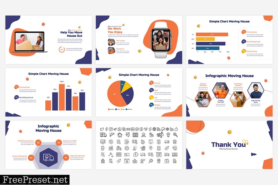 Hive - Moving House Service PowerPoint Template LCBUHGC