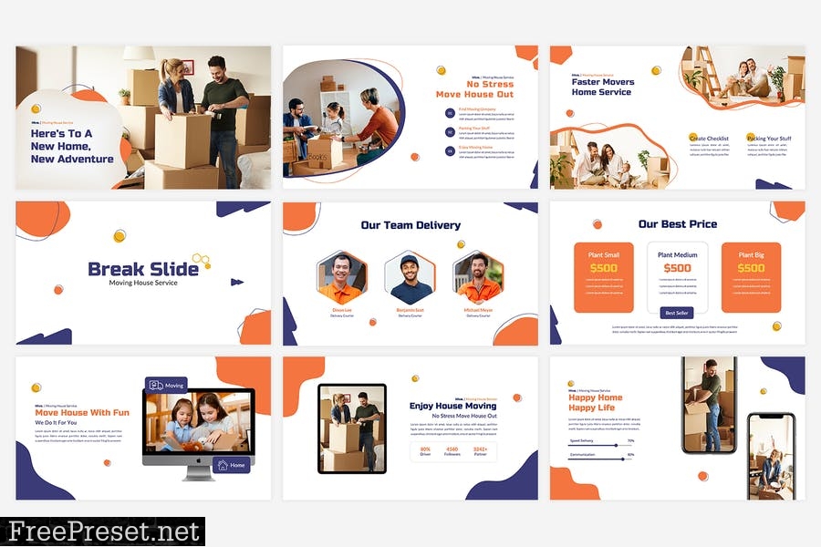 Hive - Moving House Service PowerPoint Template LCBUHGC