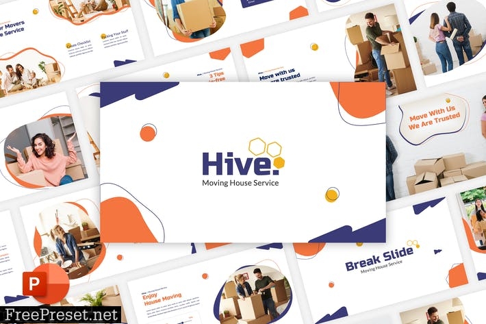 Hive - Moving House Service PowerPoint Template LCBUHGC