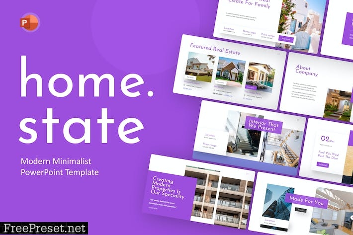 Homestate Real Estate PowerPoint Template 9QHCXPN