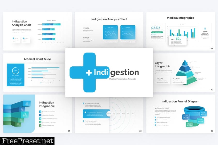 Indigestion Medical PowerPoint Template BUK692N