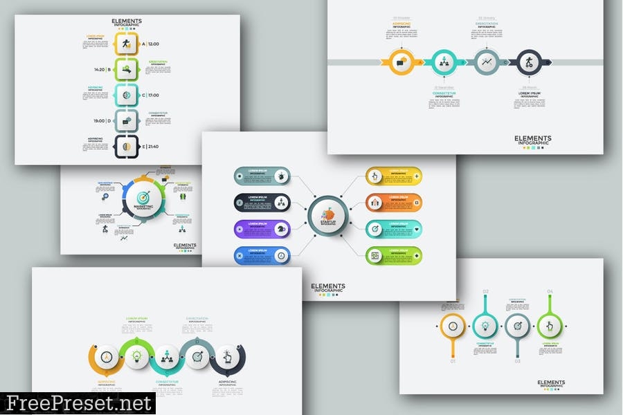 Infographic Solutions. P1. Powerpoint Template B366CL