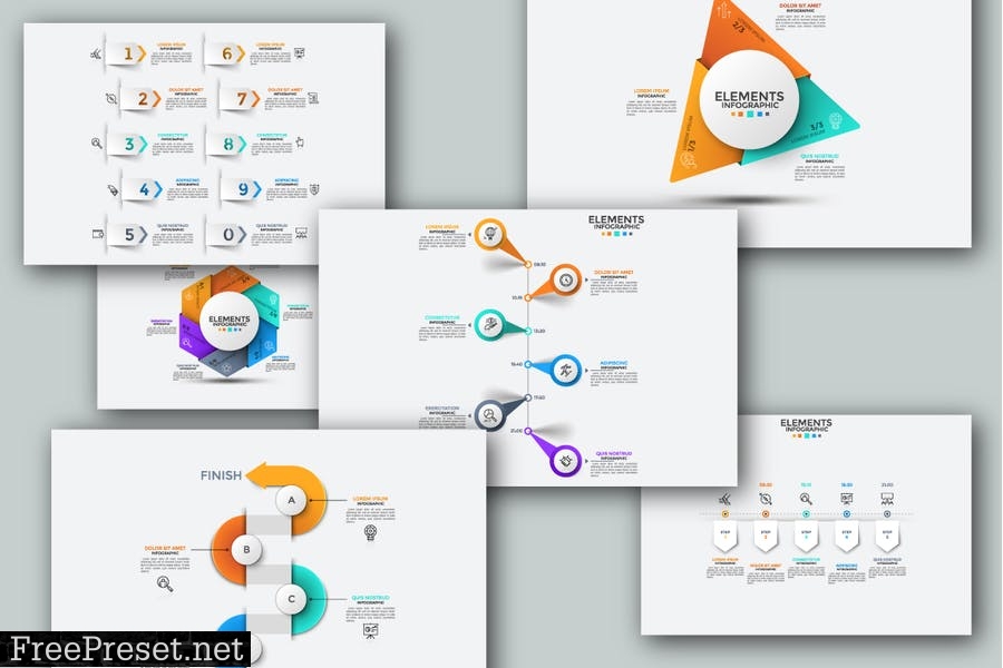 Infographic Solutions. P1. Powerpoint Template B366CL