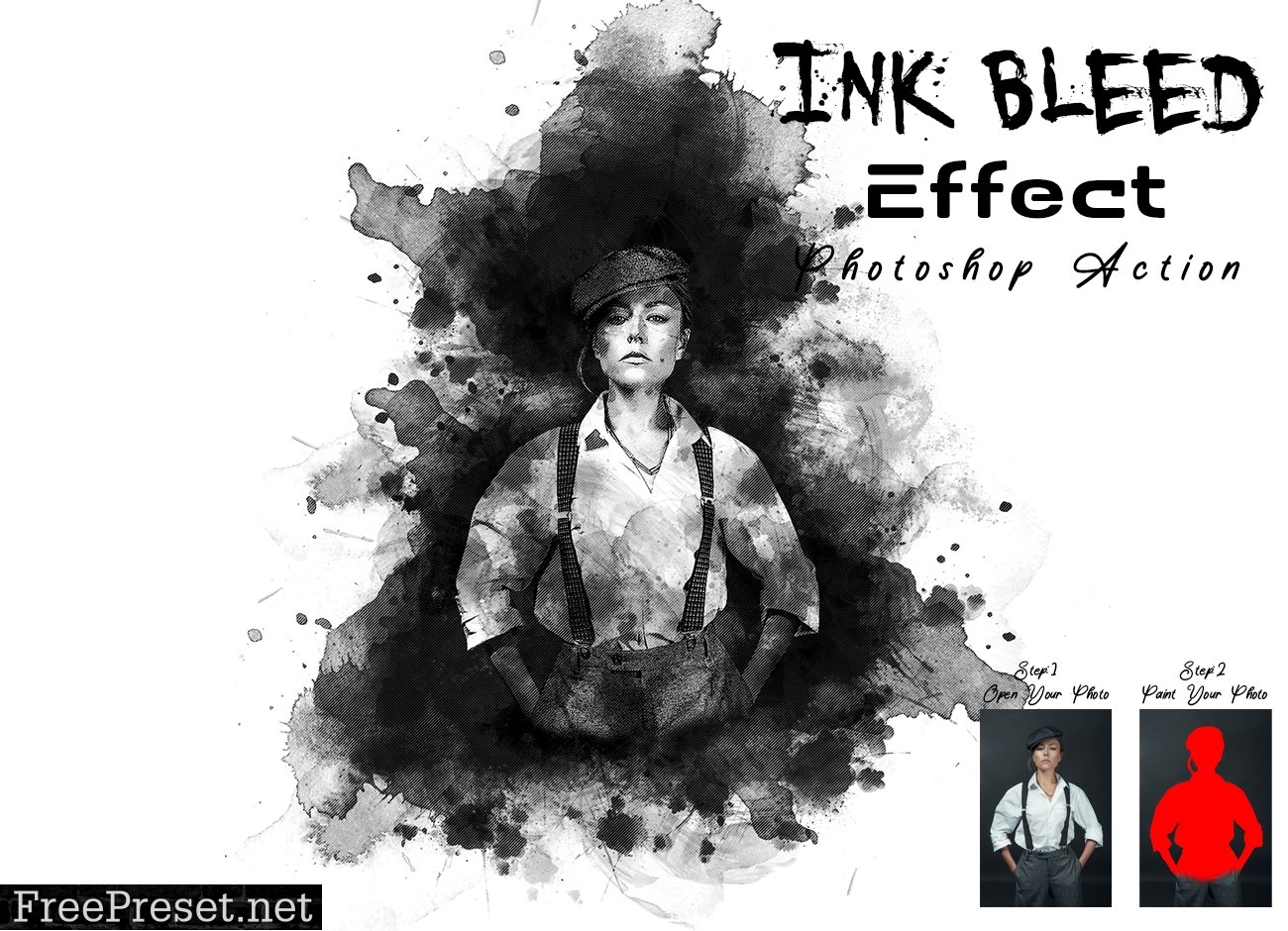 Ink Bleed Effect Photoshop Action 7446646