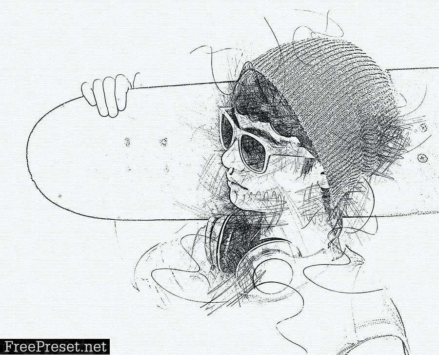 Ink Pen Sketch Photoshop Action LWHNTM6