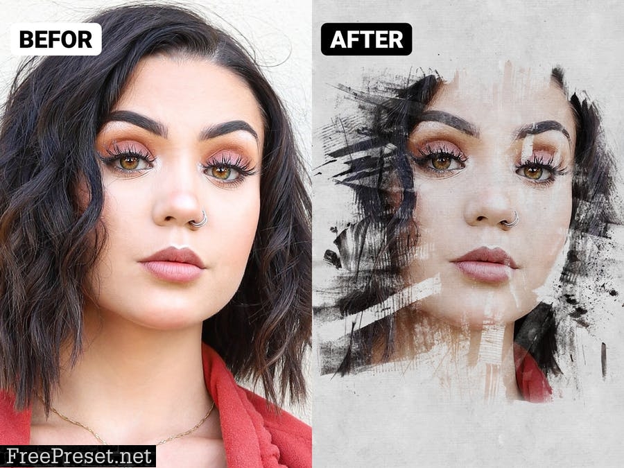 Ink Scratch Portrait Photoshop Action