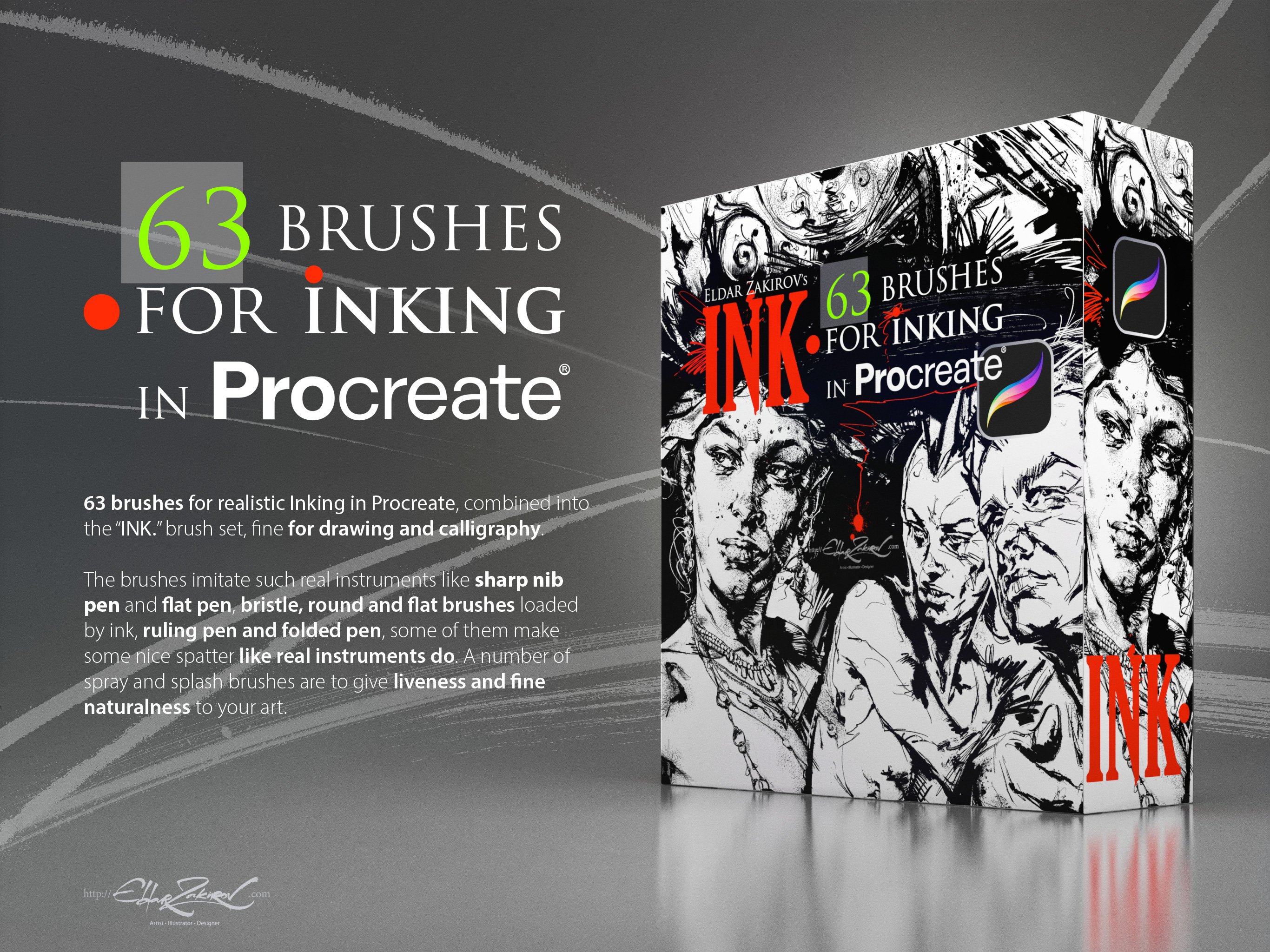 INK• 63 inking brushes for Procreate 4618890