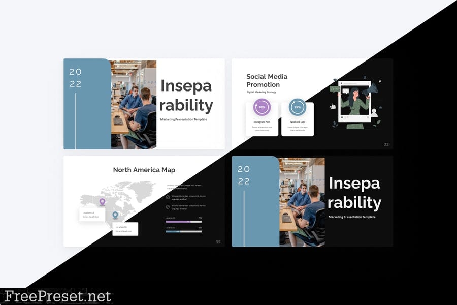 Inseparability Marketing PowerPoint Template DUGQ7FG