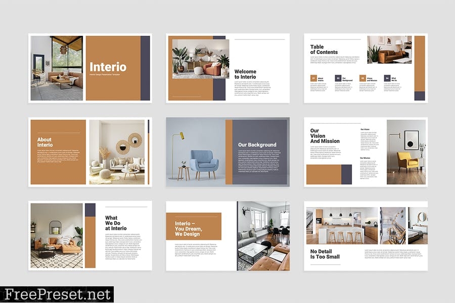 Interior Design PowerPoint Presentation Template 5RQPPJM