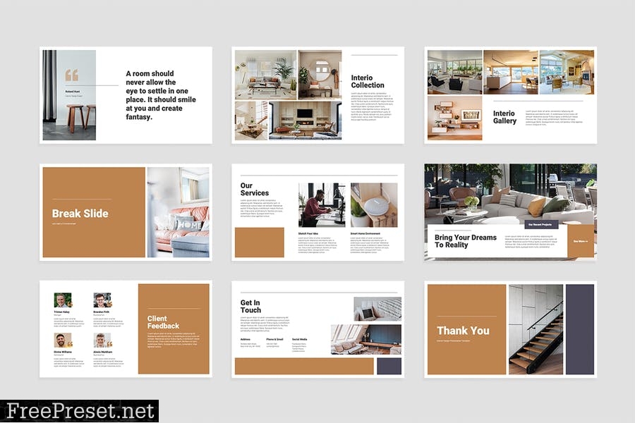 Interior Design PowerPoint Presentation Template 5RQPPJM