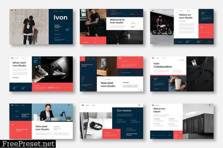 Ivon – Business PowerPoint Template VGY5TC6