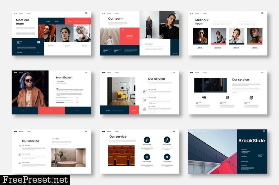 Ivon – Business PowerPoint Template VGY5TC6