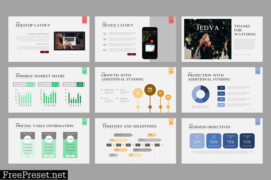 Jedva : Pitch Deck Powerpoint Template UKVB3E