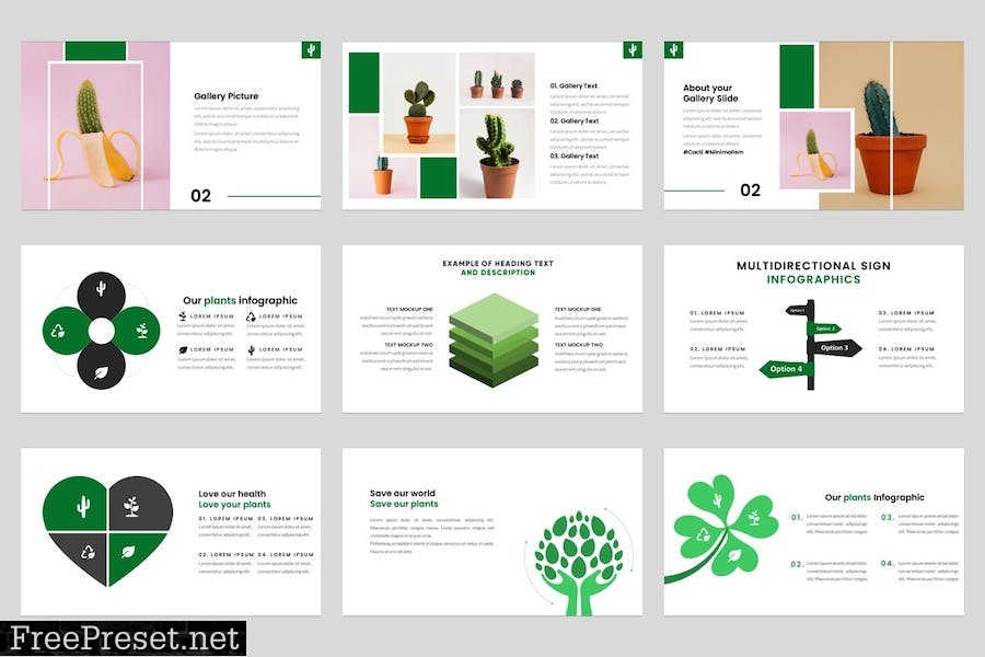 Kaktus - Plant Minimalism Powerpoint Template 72LXPWX