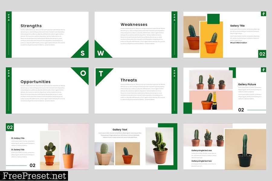 Kaktus - Plant Minimalism Powerpoint Template 72LXPWX