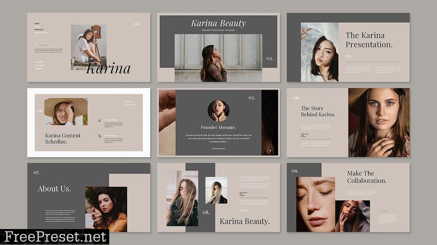 Karina - Beauty Presentation PowerPoint Template NFJFJ2M