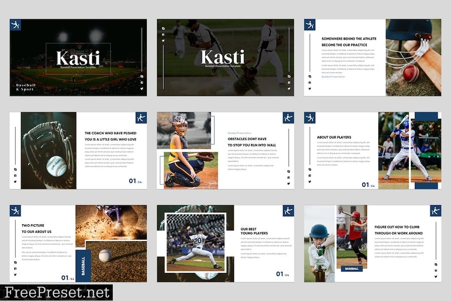 KASTI - Baseball Sport Powerpoint Template NRG55DV