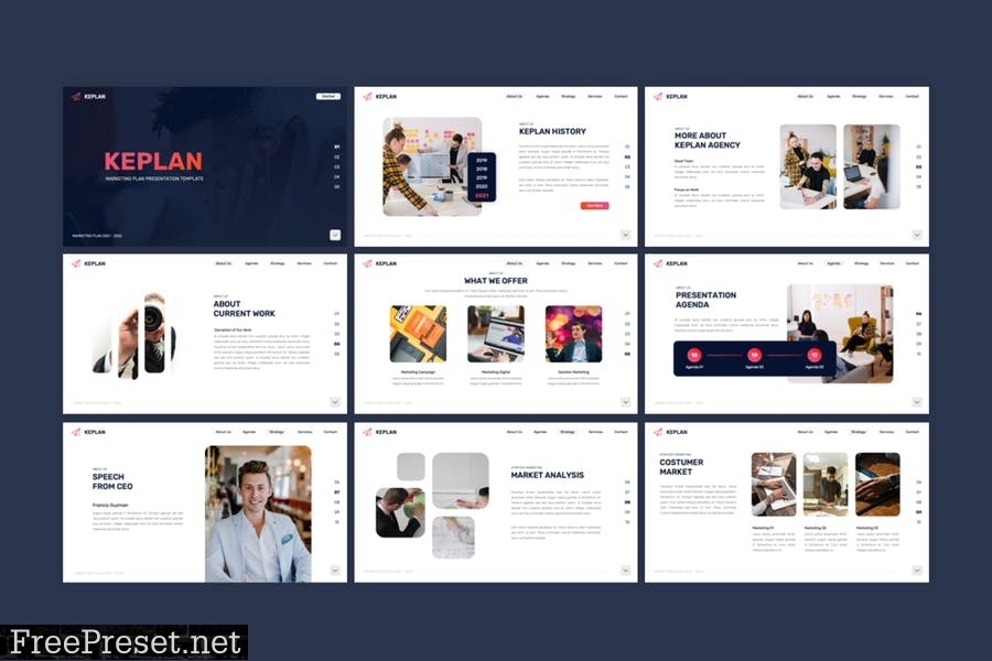 Keplan - Marketing Plan PowerPoint Template L8QRFLS