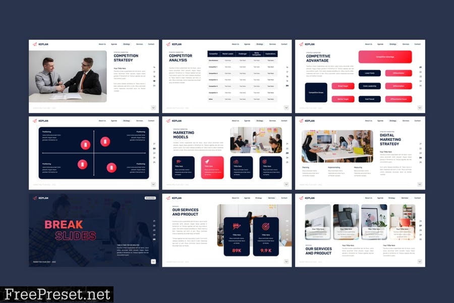 Keplan - Marketing Plan PowerPoint Template L8QRFLS