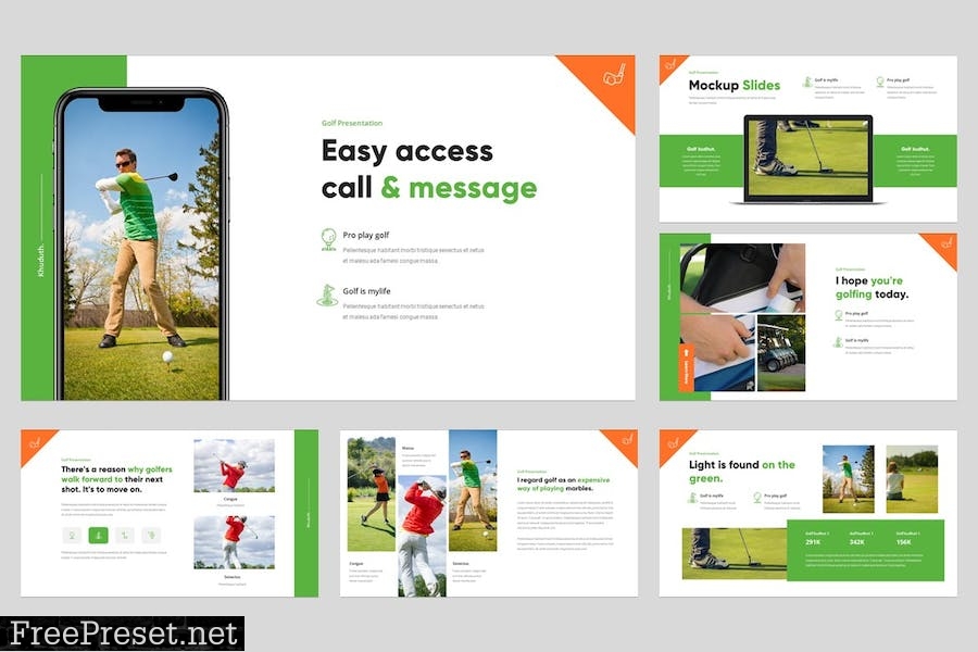 Khudut - Golf & Multipurpose Powerpoint Template VUQ2QB5