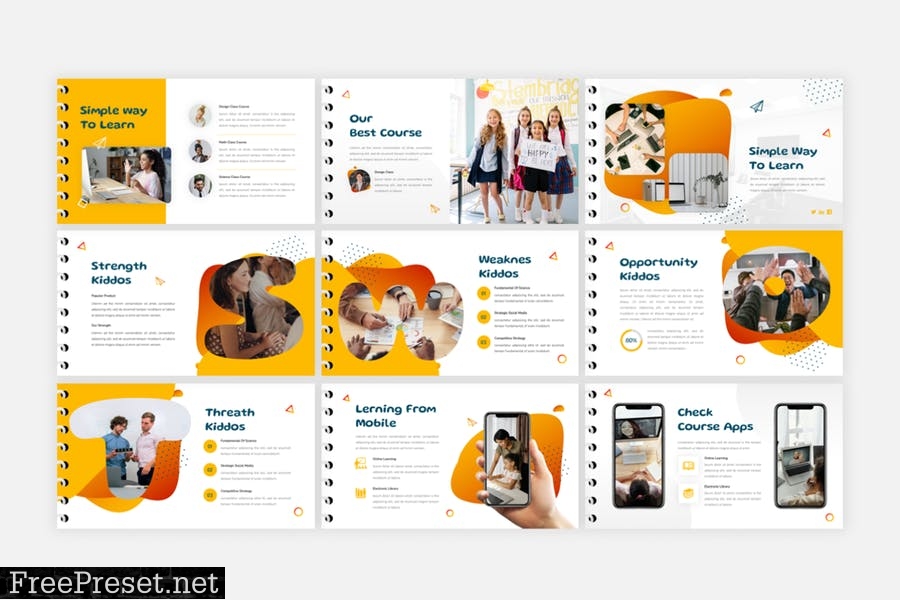 Kiddos - Education School PowerPoint Template DVK6LLG