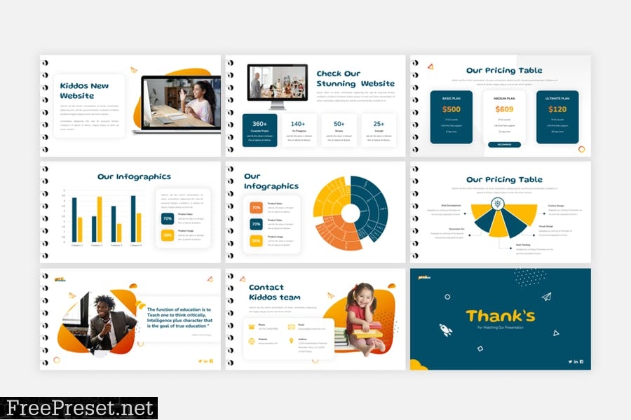 Kiddos - Education School PowerPoint Template DVK6LLG