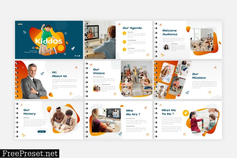 Kiddos - Education School PowerPoint Template DVK6LLG