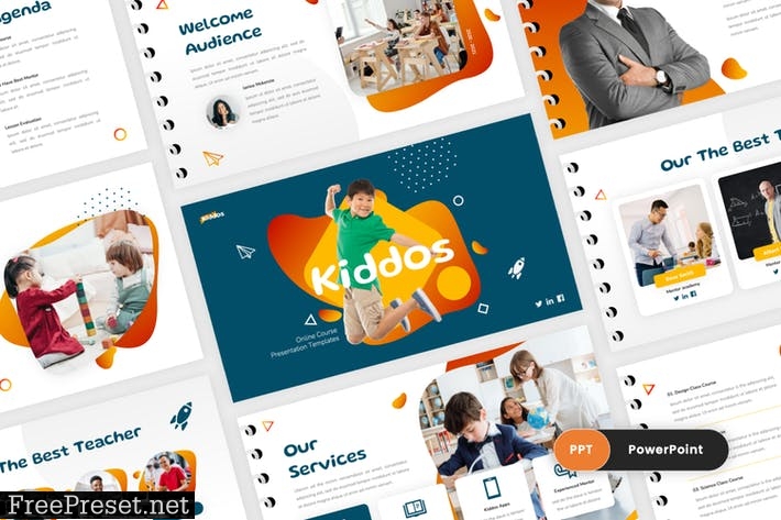 Kiddos - Education School PowerPoint Template DVK6LLG