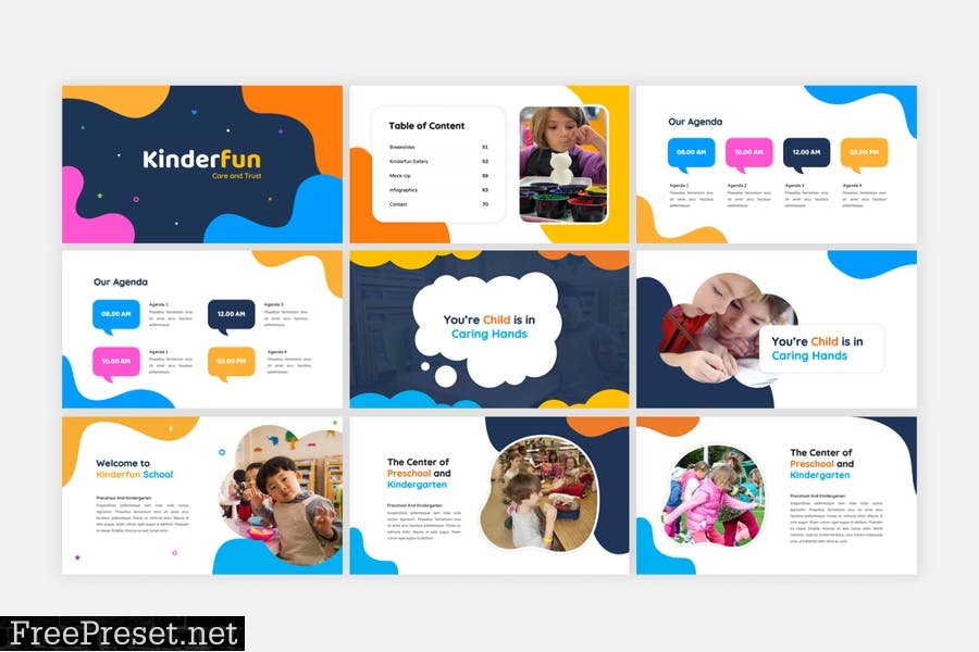 Kinderfun - Kindergarten & Preshool PowerPoint VYKXRNW