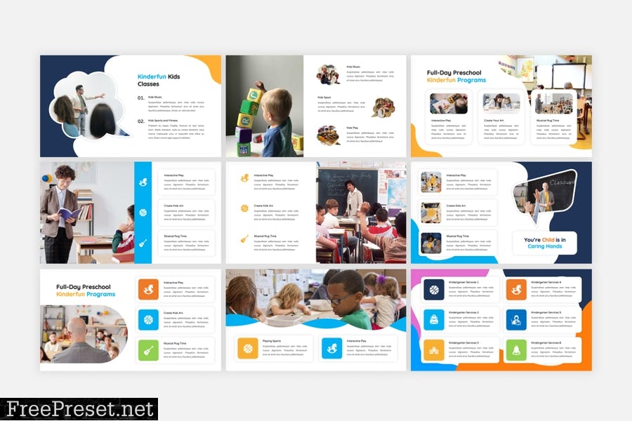 Kinderfun - Kindergarten & Preshool PowerPoint VYKXRNW