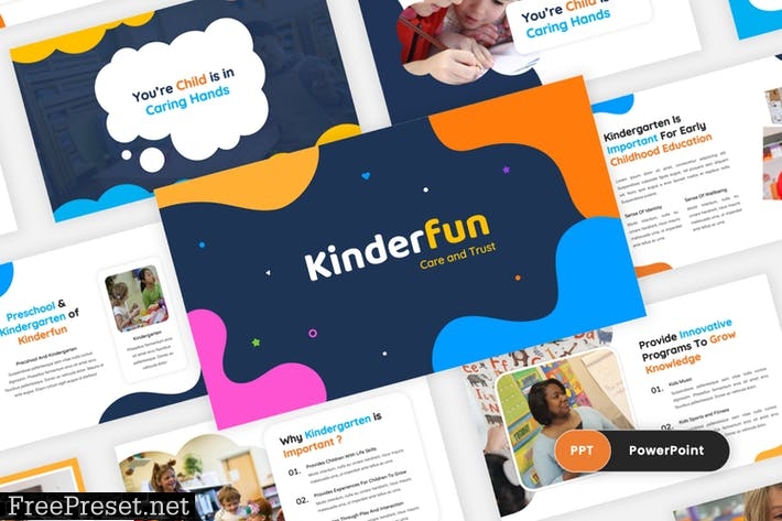 Kinderfun - Kindergarten & Preshool PowerPoint VYKXRNW