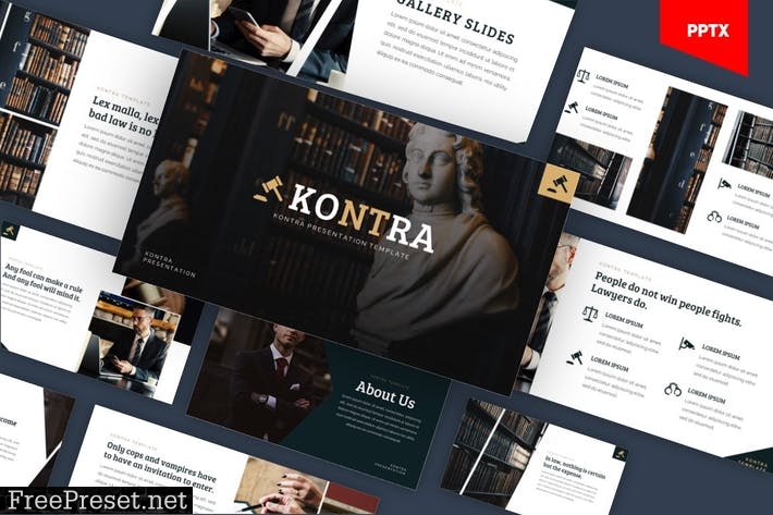 Kontra - Attourney & Lawyer Powerpoint Template YNFTNTD