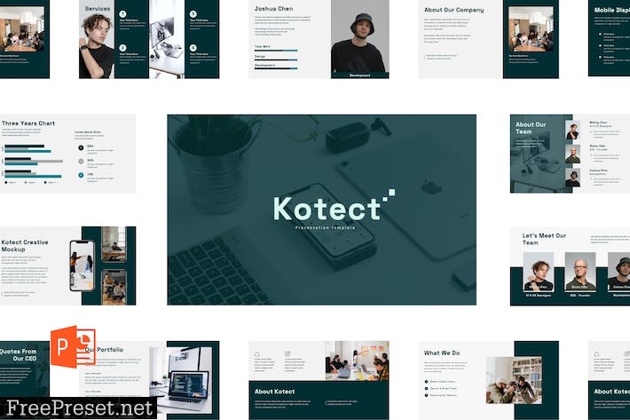 Kotect - Company Profile Power Point Template BD73JXX