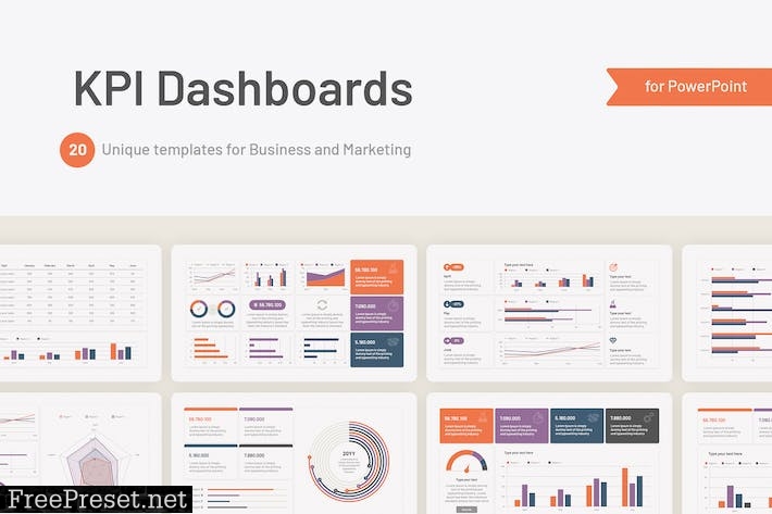 KPI Dashboard Kit PowerPoint Templates P77M6B5