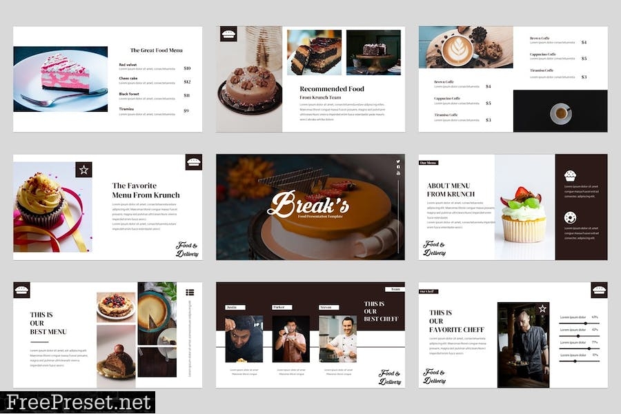 Krunch - Cake & Cookies Powerpoint Template VVZVB9Q