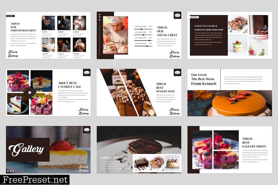 Krunch - Cake & Cookies Powerpoint Template VVZVB9Q