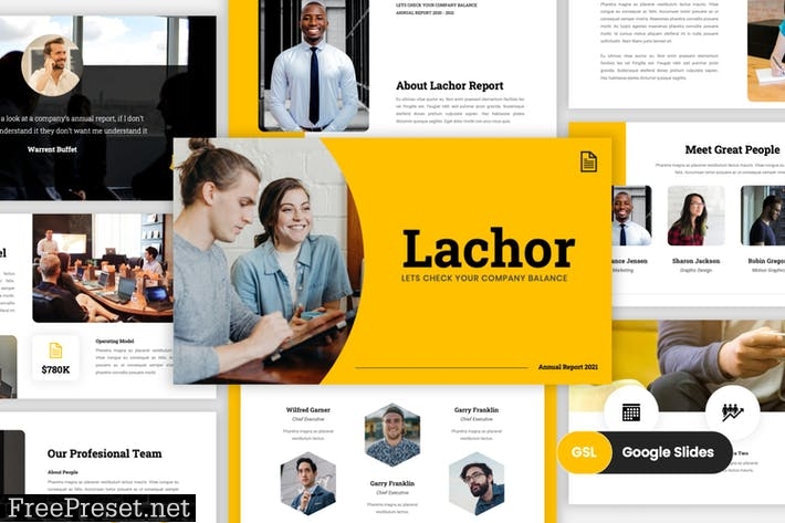 Lachor - Annual Report PowerPoint Template FRS6UA6