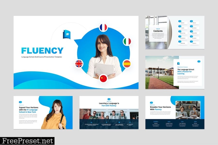 Language School PowerPoint Presentation Template 3T6DE9G