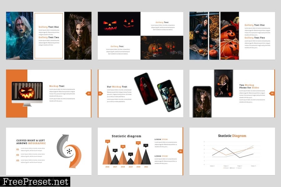 Lantern - Halloween Powerpoint Template HBLNT4X