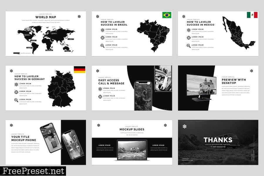 Laveler -Traveling & Adventure Powerpoint Template W92NATF