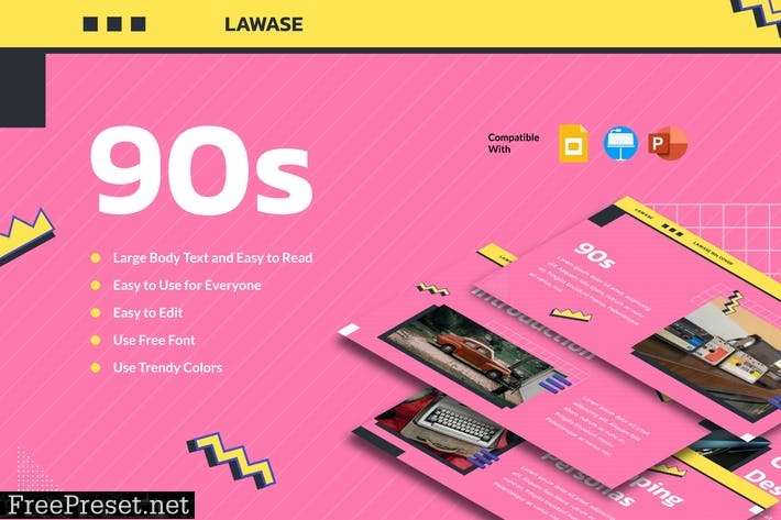 LAWASE - 90s Presentation Template 94337YC