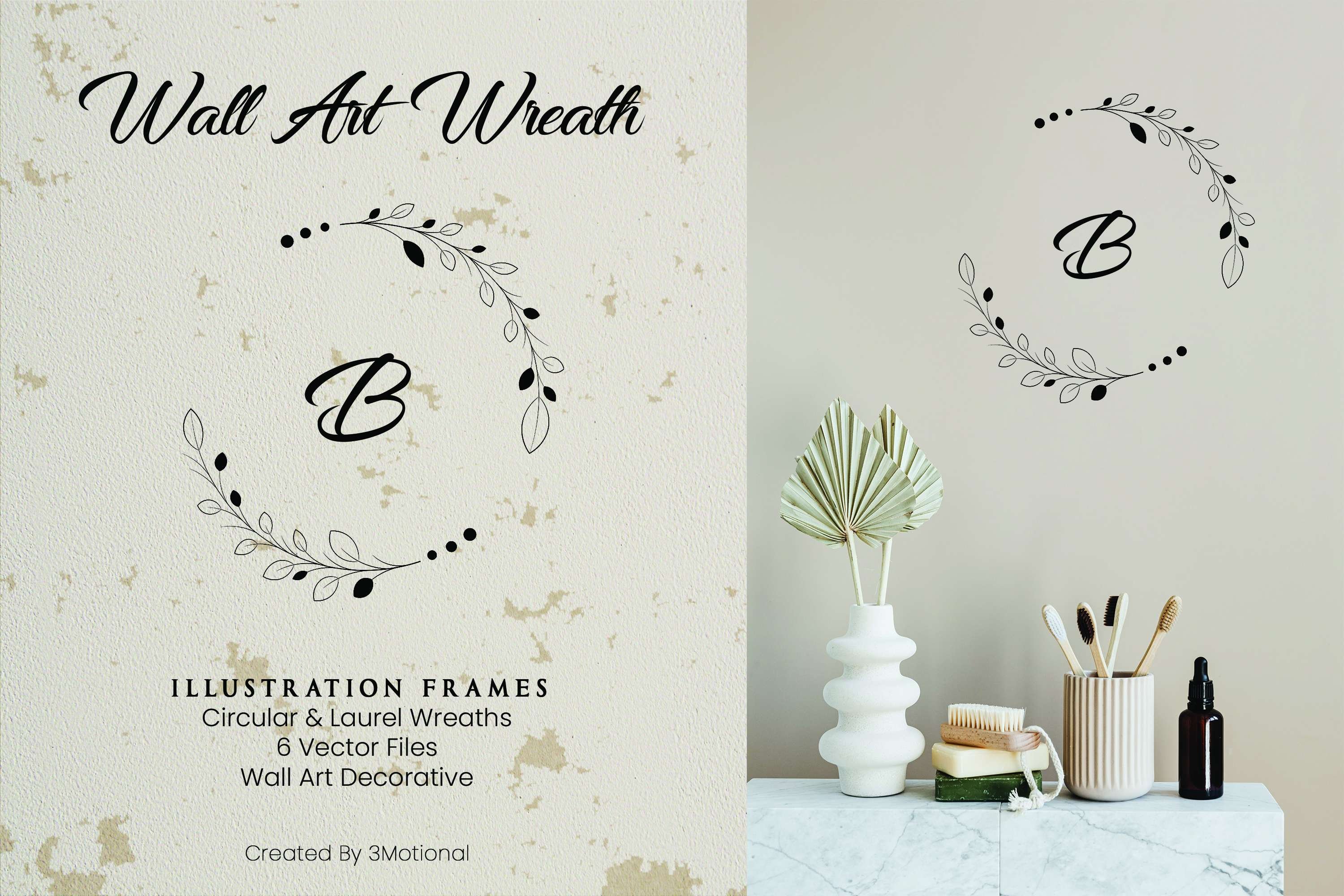 Leaf Wreath Monogram SVG Flora Frame 6848809