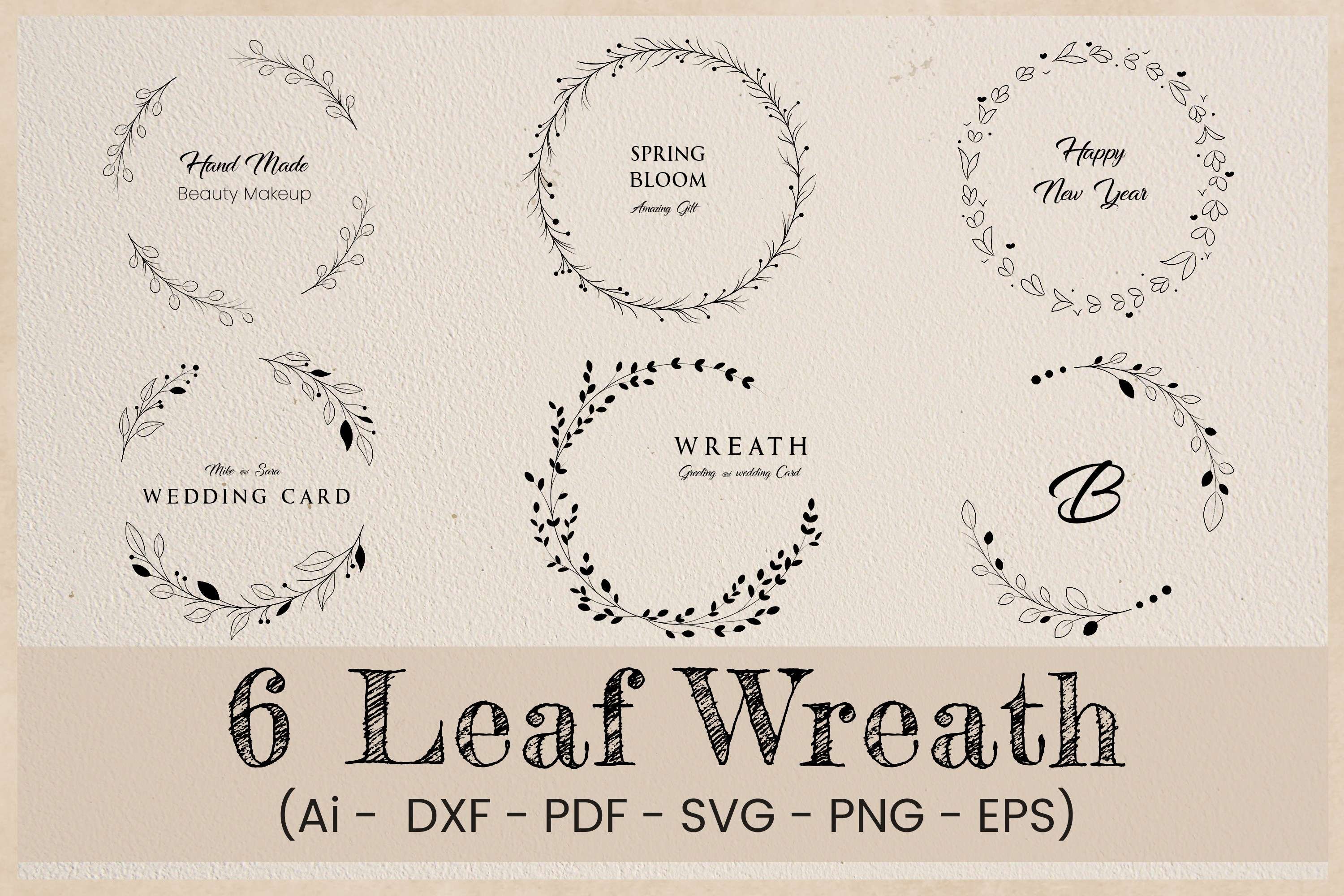 Leaf Wreath Monogram SVG Flora Frame 6848809