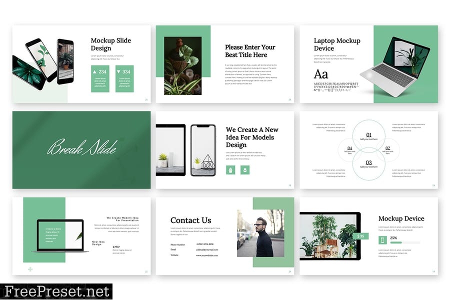 Leafa - Minimal Powerpoint Template SV9PBRP