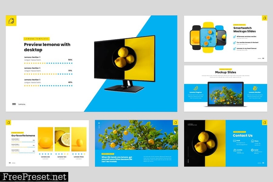 LEMONA - Fresh Fruit PowerPoint Template R3W4ZN8