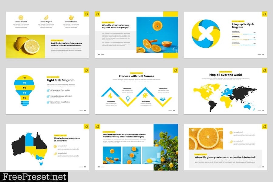 LEMONA - Fresh Fruit PowerPoint Template R3W4ZN8