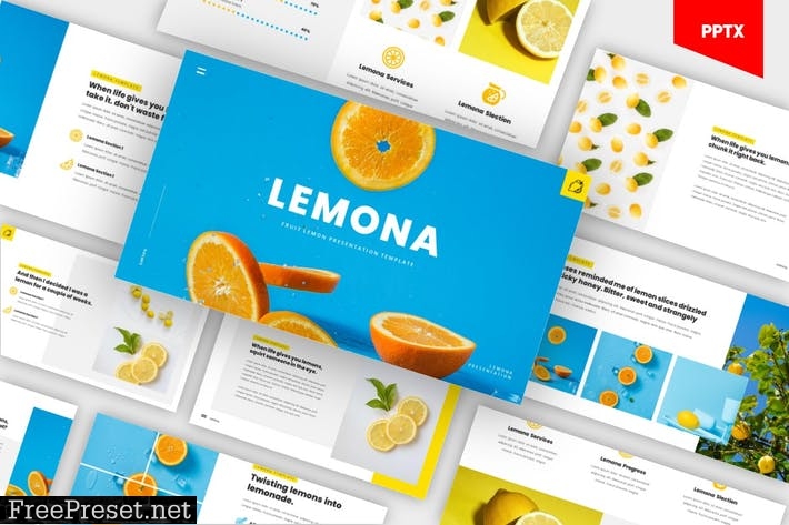 LEMONA - Fresh Fruit PowerPoint Template R3W4ZN8